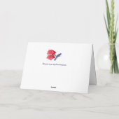 青と緑のハミングバード編集可能グリーティングカード カード (裏面)