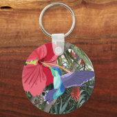 青と緑のハミングバード キーホルダー (正面)