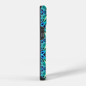 青と緑のパターン(の模様が)あるiPhone / iPadケース iPhoneケース (右側面)