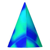青と緑のパッチワーク パーティーハット (裏面)