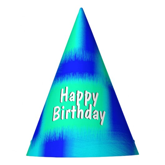 青と緑のパッチワーク パーティーハット (正面)