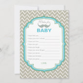 青と緑のヒゲの赤ちゃんへの願いカード 招待状 (正面)