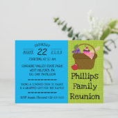 青と緑のピクニックバスケットファミリー懇親会 招待状 (スタンド正面)