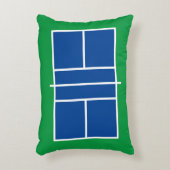 青と緑のピックボールコートの装飾 アクセントクッション (正面(垂直))