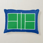青と緑のピックボールコートの装飾 アクセントクッション (裏面)