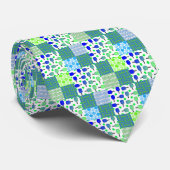 青と緑のピックボールコート、パドル、ボール ネクタイ (ロール)