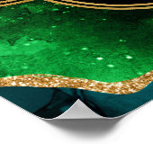 青と緑のピーコックアゲート誕生日へようこそ ポスター (角)