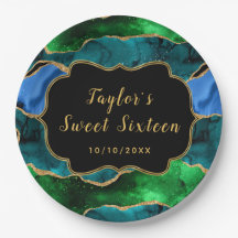 青と緑のピーコックアゲートSweet sixteen