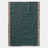 青と緑のファルカーソンクラスコティッシュプレイド スローブランケット (正面縦)