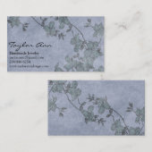 青と緑のフラワー名刺 名刺 (正面/裏面)