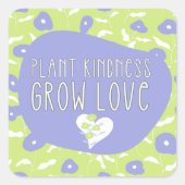 青と緑のフローラの優しさ スクエアシール (正面)