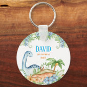 青と緑のフローラの誕生日パーティー キーホルダー (裏面)