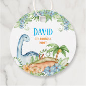 青と緑のフローラの誕生日パーティー フェイバータグ (裏面)