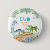 青と緑のフローラの誕生日パーティー 缶バッジ (正面)