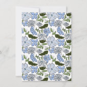 青と緑のフローラブロックプリントボーイ誕生日 サンキューカード (裏面)