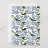 青と緑のフローラブロックプリントボーイ誕生日 招待状 (裏面)