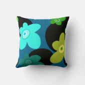 青と緑のフローラ装飾用クッション クッション (裏面)