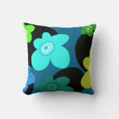 青と緑のフローラ装飾用クッション クッション (正面)