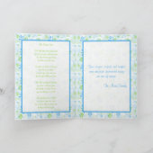 青と緑のフローラ記念カード(写真付き) 案内状 (内部)