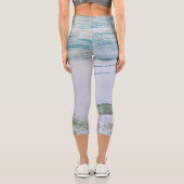 青と緑のブラシストローク カプリレギンス (裏面)