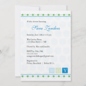 青と緑のブロックベビーシャワー招待状 招待状 (裏面)