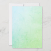 青と緑のベビーキリン赤ちゃんシャワー招待状 招待状 (裏面)