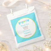 青と緑のベビーライン赤ちゃんシャワー フェイバーバッグ (クリップ留めされた状態)