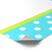 青と緑のベビーライン赤ちゃんシャワー ポスター (角)