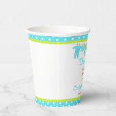 青と緑のベビーライン赤ちゃんシャワー 紙コップ (右)