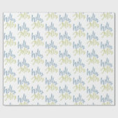 青と緑のホリーすてき ラッピングペーパー (フラット)