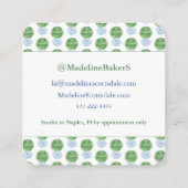 青と緑のボクエレガントウッドのコンサルタントの呼び出し スクエア名刺 (裏面)