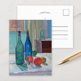 青と緑のボトルとオレンジ | Spencer Gore ポストカード