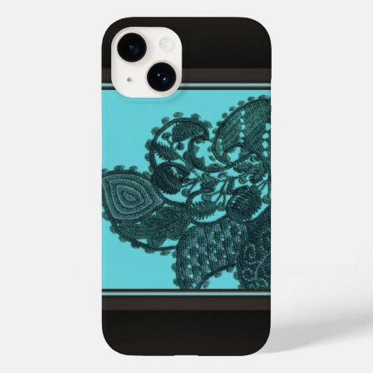 青と緑のボヘミアン柄ペイズリー Case-Mate iPhoneケース (裏面)