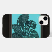 青と緑のボヘミアン柄ペイズリー Case-Mate iPhoneケース (裏面 (横))