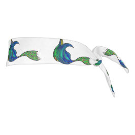 青と緑のマーメイドテールヘッドバンド タイヘッドバンド