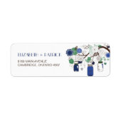 青と緑のメイスン結婚ズ・ジャース住所 シール (正面)