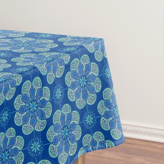 青と緑のメダリオンのテーブルクロス テーブルクロス (インサイチュ)