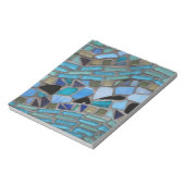 青と緑のモザイクタイル ノートパッド (回転)