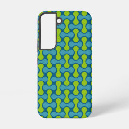 青と緑のモダン・レトロリンク柄 SAMSUNG GALAXY S22ケース