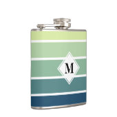 青と緑のモノグラストライプのム フラスク (右)