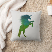 青と緑のユニコーン クッション (ブランケット)