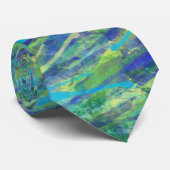 青と緑のライニング(ばちゃばちゃ)跳ねる ネクタイ (ロール)