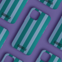 青と緑のレトロストライプスクリプト名かわいい