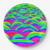 青と緑のロックスケープ ペーパープレート (正面)