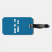 青と緑のヴィンテージレーシングストライプ ラゲッジタグ (裏面横)