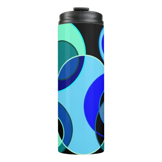 青と緑の交差円のデザイン タンブラー (正面)