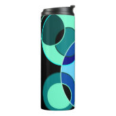 青と緑の交差円のデザイン タンブラー (回転左)