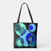 青と緑の交差円のデザイン トートバッグ (裏面)