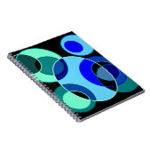 青と緑の交差円のデザイン ノートブック (右側)