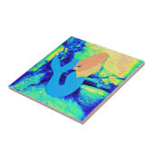 青と緑の人魚タイル タイル (側面)